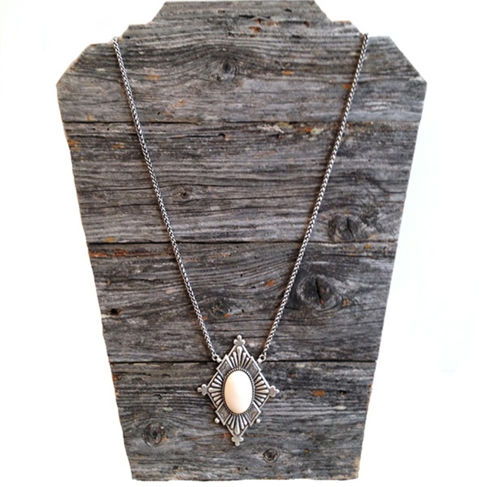 Dudine Frida Diamond Pendant Necklace in Ivory